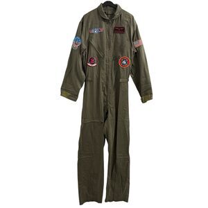 Top Gun Flight Jumpsuit Costume, Men's Size Medium(34-36) Green